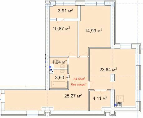 2-комнатная 88.46 м² в ЖК Comfort City Lagoon от 25 000 грн/м², Днепр