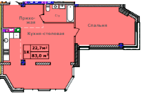 1-комнатная 83 м² в ЖК Comfort City Рыбинский от 23 000 грн/м², Днепр