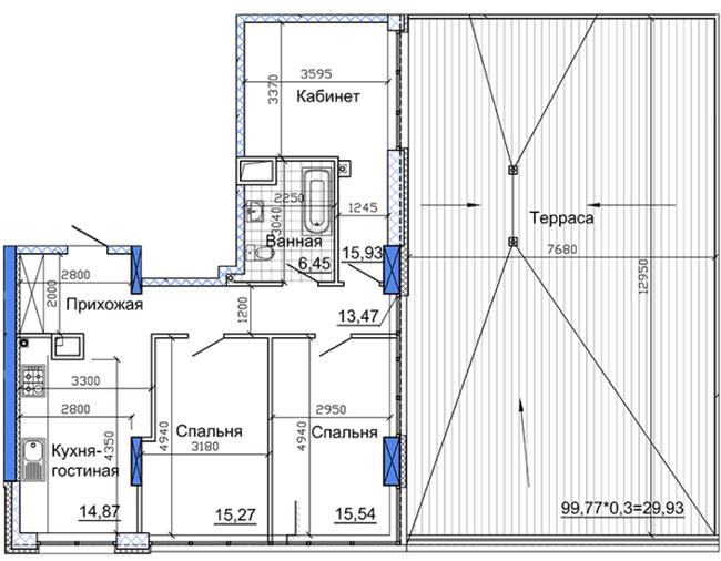 3-кімнатна 114.6 м² в ЖК Nebo від 27 150 грн/м², Дніпро