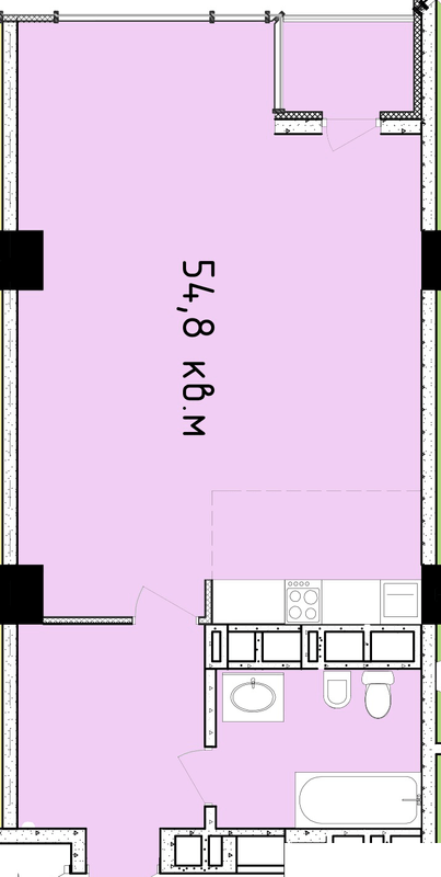 1-комнатная 54.8 м² в ЖК Баку от 32 200 грн/м², Днепр