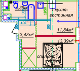 1-кімнатна 34.15 м² в ЖК Миронова від 42 250 грн/м², Дніпро