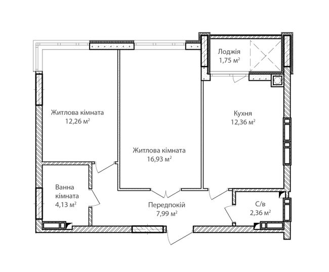 2-кімнатна 58.19 м² в ЖК Синергія Сіті від 19 200 грн/м², м. Ірпінь