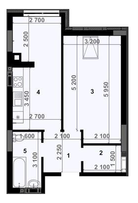 1-комнатная 48 м² в ЖК Антрацит от 29 000 грн/м², с. Петропавловская Борщаговка