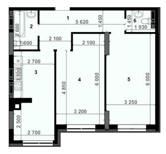 2-комнатная 70 м² в ЖК Антрацит от 27 600 грн/м², с. Петропавловская Борщаговка