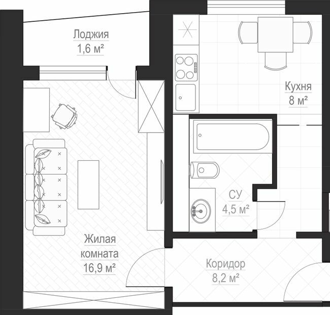 1-комнатная 39.2 м² в ЖК Металлист от 22 300 грн/м², Харьков