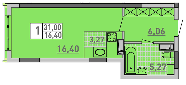 1-комнатная 31 м² в ЖК Паркове місто от 30 200 грн/м², Киев