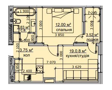 1-комнатная 42.18 м² в ЖК Бетховен от 30 900 грн/м², Львов