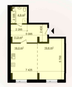 1-кімнатна 54.4 м² в ЖК Пролісок від 17 100 грн/м², Харків