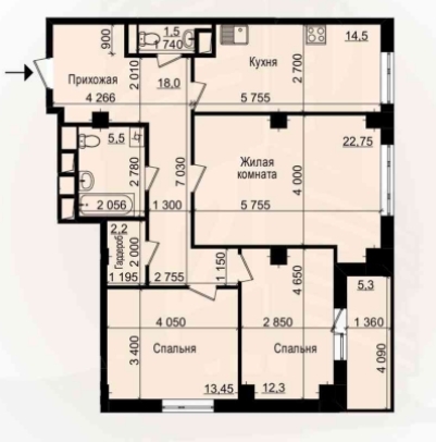 3-кімнатна 91.8 м² в ЖК Пролісок від 17 450 грн/м², Харків