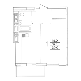 1-комнатная 39.05 м² в ЖК Радужный от 17 000 грн/м², Харьков