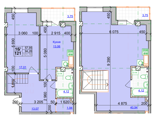 Двухуровневая 101.76 м² в ЖК Спортивный от 21 300 грн/м², Харьков