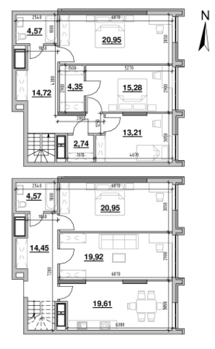 Дворівнева 155.32 м² в ЖК Nordica Residence від 62 854 грн/м², Київ