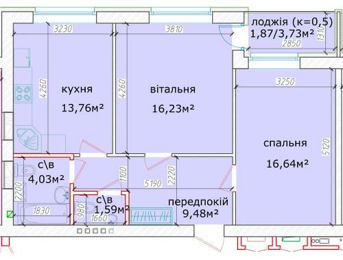 2-комнатная 63.6 м² в ЖК Кришталевi джерела от 35 000 грн/м², Киев
