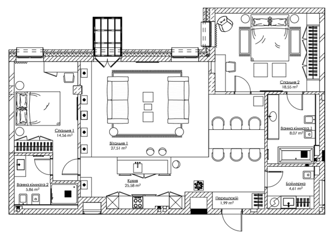 3-комнатная 107.45 м² в ЖК SAGA City Space от 101 200 грн/м², Киев