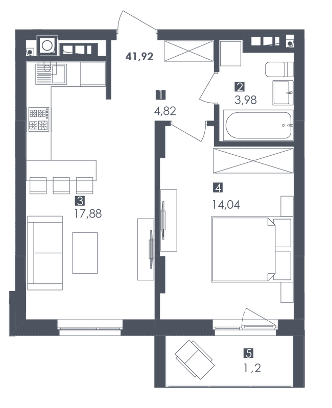 1-кімнатна 41.92 м² в ЖК Сад Пісень від 24 650 грн/м², Львів