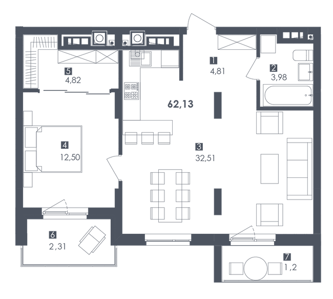 1-комнатная 62.13 м² в ЖК Сад Песен от 23 750 грн/м², Львов