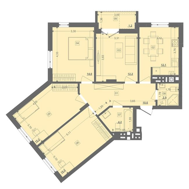 4-комнатная 87.88 м² в ЖК Этно Дом от 13 400 грн/м², с. Горишний