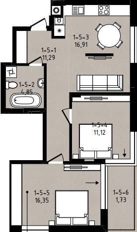 2-комнатная 62.3 м² в ЖК на ул. Мечникова, 39а, 39б от 32 700 грн/м², Львов