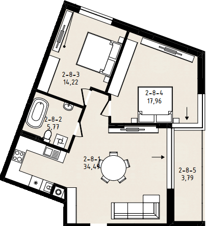 2-комнатная 76.2 м² в ЖК на ул. Мечникова, 39а, 39б от 31 450 грн/м², Львов