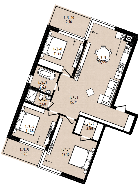 3-комнатная 98.7 м² в ЖК на ул. Мечникова, 39а, 39б от 30 250 грн/м², Львов