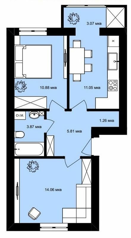 2-комнатная 50 м² в ЖК Вилла Италия от 20 050 грн/м², г. Винники