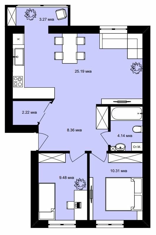 2-кімнатна 63 м² в ЖК Вілла Італія від 20 050 грн/м², м. Винники