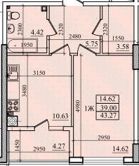 1-комнатная 41.27 м² в ЖК Парус от 19 800 грн/м², г. Южное