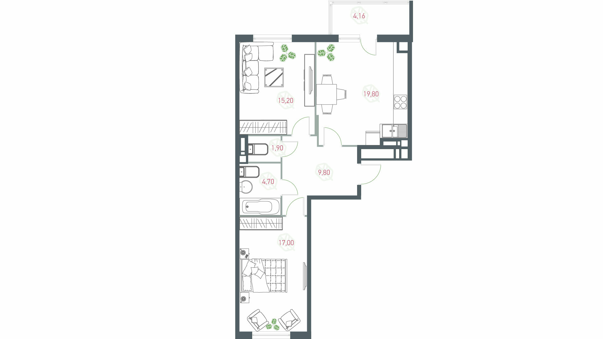 2-кімнатна 72 м² в ЖК Озерний гай (Гатне) від 24 778 грн/м², с. Гатне