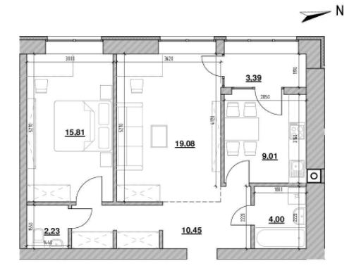 2-комнатная 63.99 м² в ЖК Компаньон от 16 322 грн/м², с. Сокольники