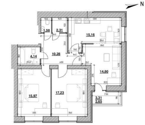 3-комнатная 84.12 м² в ЖК Компаньон от 20 195 грн/м², с. Сокольники