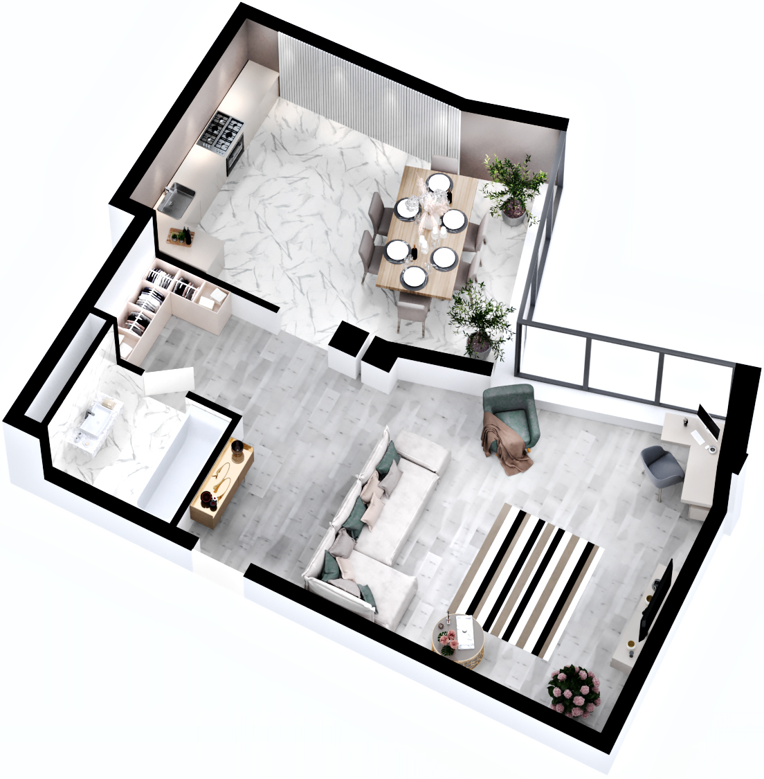 1-кімнатна 66.85 м² в ЖК RYBALSKY від 60 625 грн/м², Київ