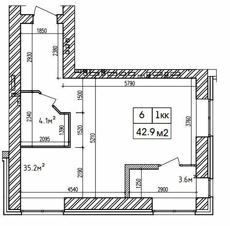 1-комнатная 42.9 м² в ЖК Аржанова от 20 000 грн/м², Днепр