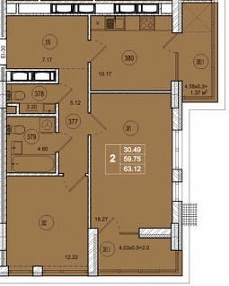 2-комнатная 63.12 м² в ЖК Смарт Сити от 22 500 грн/м², Житомир