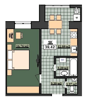 1-комнатная 39.42 м² в ЖК Гетьманский от 14 200 грн/м², Ивано-Франковск
