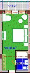 1-кімнатна 24.65 м² в Апарт-комплекс Wood Apartments від 50 700 грн/м², с. Яблуниця