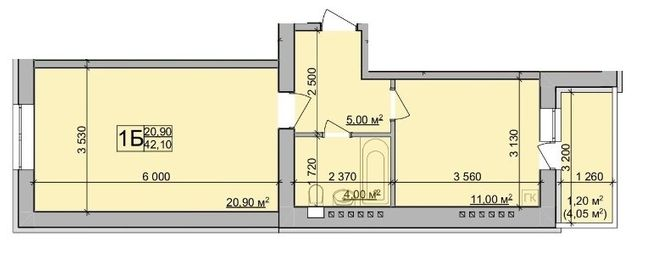 1-кімнатна 42.1 м² в ЖК Зоря від 20 000 грн/м², Вінниця