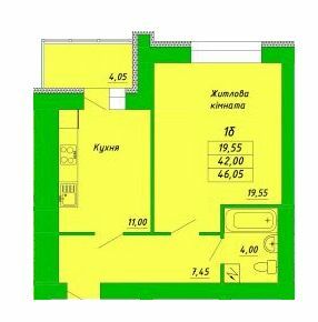 1-кімнатна 46.05 м² в ЖК на вул. Пушкарівська, 22Д від 18 800 грн/м², Полтава