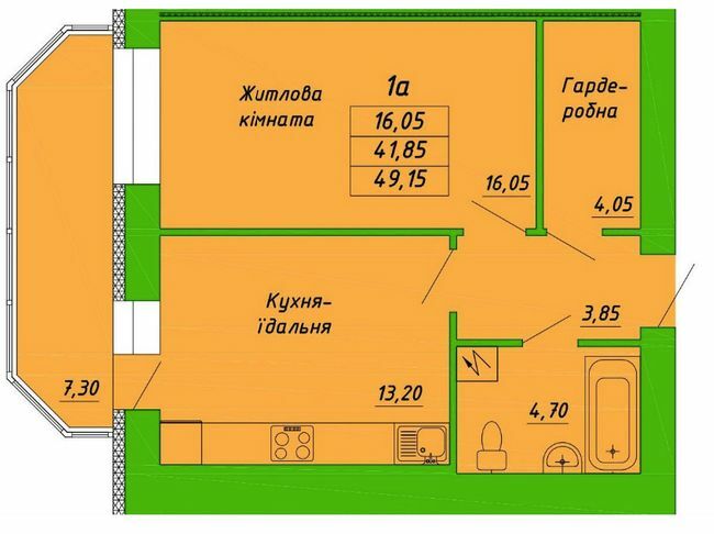 1-комнатная 49.15 м² в ЖК на ул. Пушкаревская, 22Д от 18 800 грн/м², Полтава