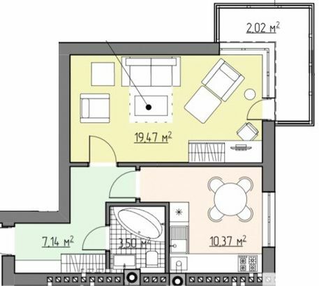 1-кімнатна 42.73 м² в ЖК Perfect house від 22 400 грн/м², Рівне