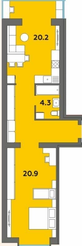 1-комнатная 54.6 м² в ЖК Orange City от 15 650 грн/м², г. Вараш