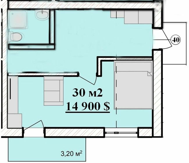 1-комнатная 30 м² в ЖК Серебряная Подкова от 18 750 грн/м², Ровно