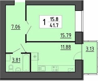 1-кімнатна 41.7 м² в ЖК Енергія від 21 000 грн/м², Тернопіль
