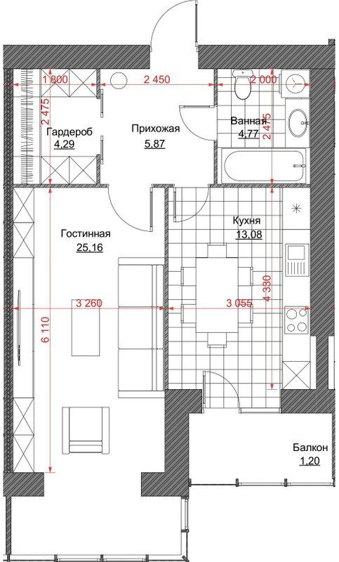 1-кімнатна 58 м² в ЖК Oasis від 19 800 грн/м², м. Кременчук