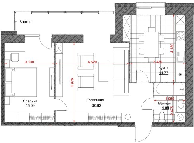 2-комнатная 68 м² в ЖК Oasis от 19 800 грн/м², г. Кременчуг