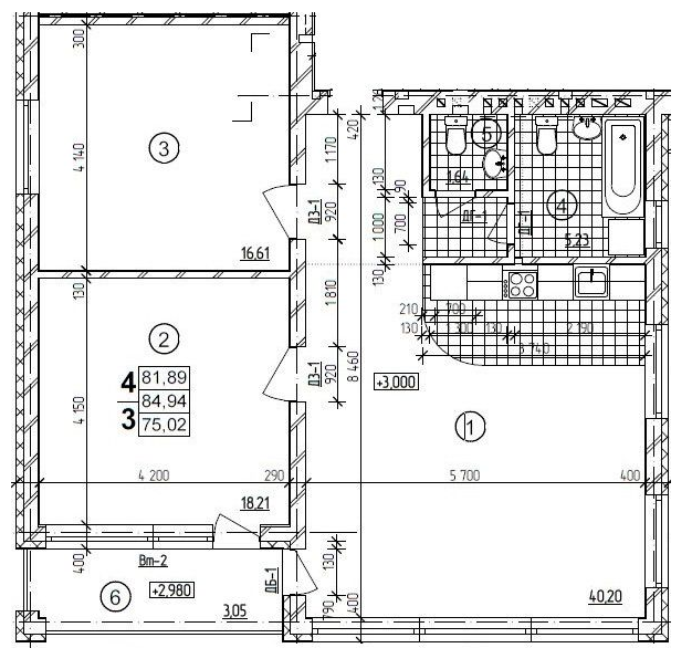 3-комнатная 84.94 м² в ЖК на бул. Автокразовский, 65 от 24 400 грн/м², г. Кременчуг