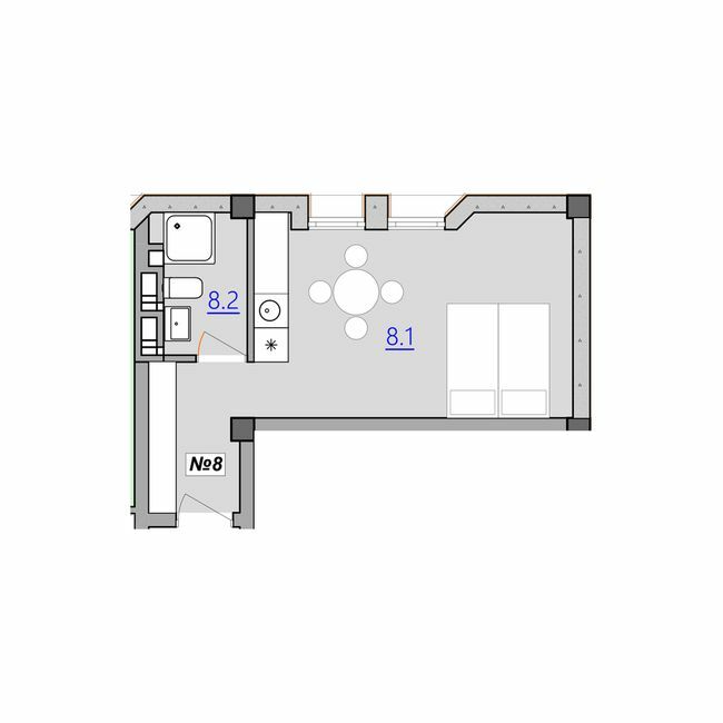 1-кімнатна 27.4 м² в Апарт-комплекс Кампус від 15 500 грн/м², Тернопіль