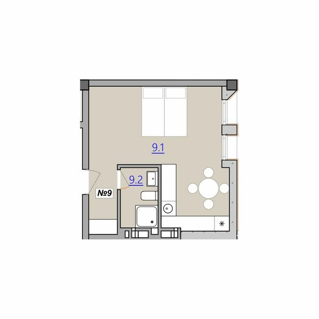 1-кімнатна 30.4 м² в Апарт-комплекс Кампус від 15 500 грн/м², Тернопіль