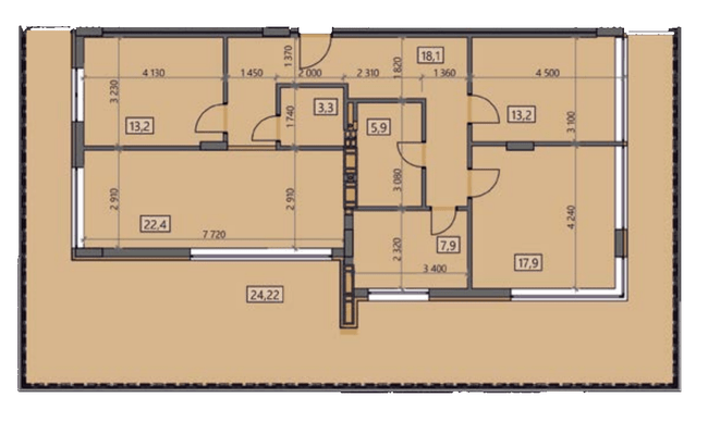 3-кімнатна 126.22 м² в ЖК Crystal від 19 150 грн/м², Ужгород