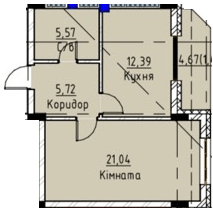 1-комнатная 46.13 м² в ЖК Графит от 16 000 грн/м², Ужгород