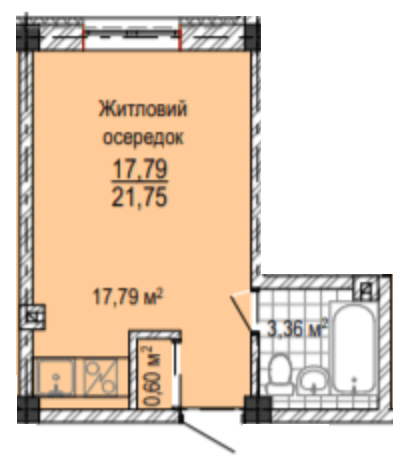 1-кімнатна 21.75 м² в ЖК НАДІЯ від 21 700 грн/м², Харків